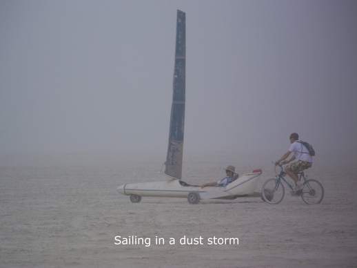 Sailing into dust.