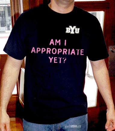 BYU t-shirt appropriate.