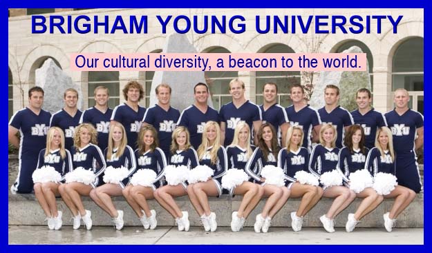 BYU diversity in cheer leaders.
