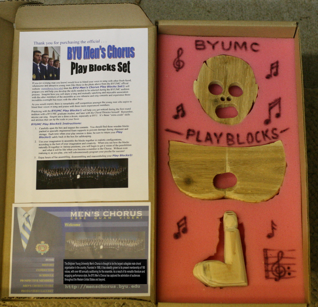 BYU Men's Chorus play blocks.