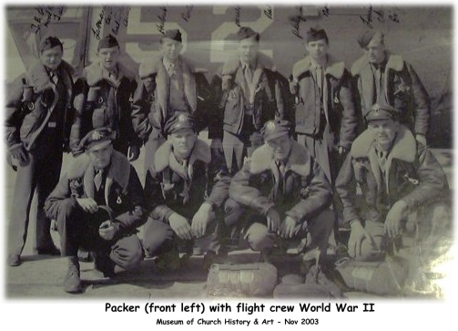 Boyd K Packer with flight crew.