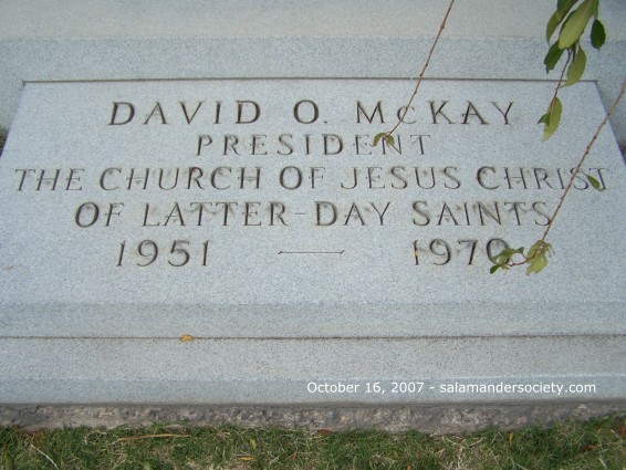 David O McKay grave marker.