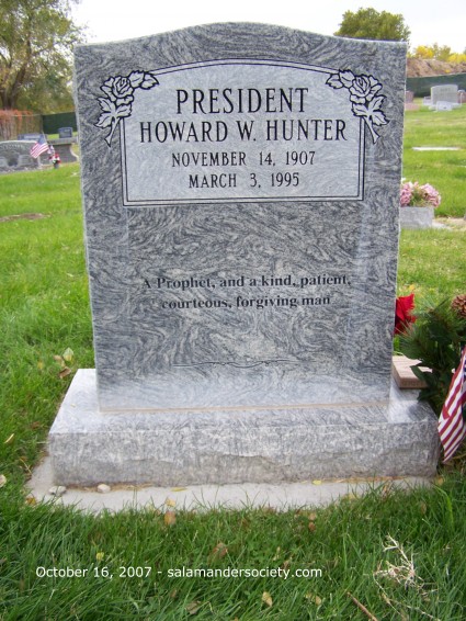 Howard W Hunter grave marker.