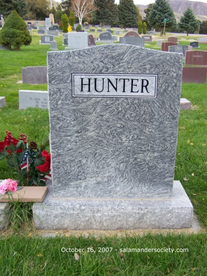 Howard W Hunter grave marker back side.