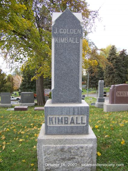 J Golden Kimball grave marker.