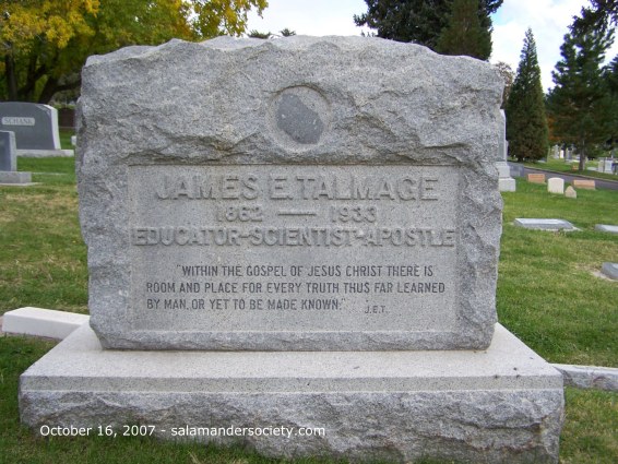 James E Talmage grave marker.