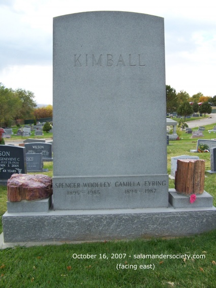 Spencer W Kimball grave marker back.