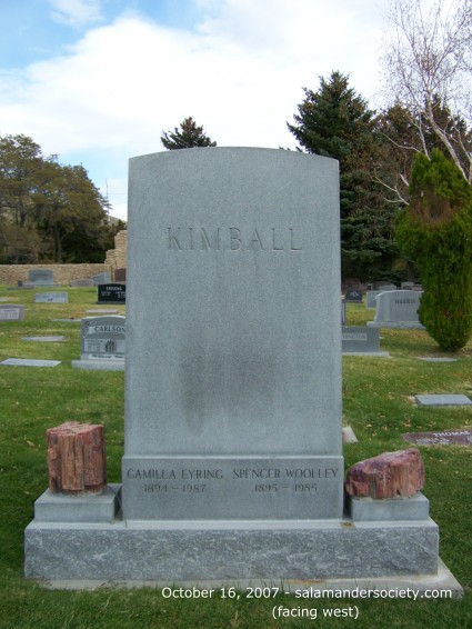 Spencer W Kimball grave marker front.