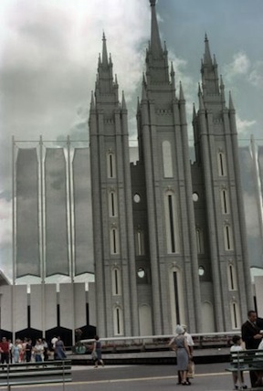 1964 Mormon Pavilion at New York World Fair by J Hurst.
