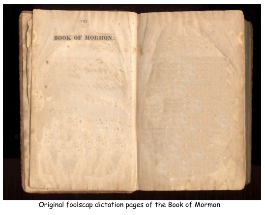 Book of Mormon original manuscript is blank.