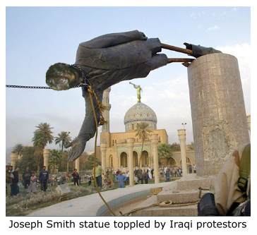 Joseph Smith statue comes down in Baghdad.