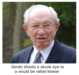 Gordon B Hinckley's skunk eye.