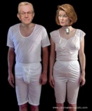 Boyd K Packer and Sheri Dew model mormon garments.