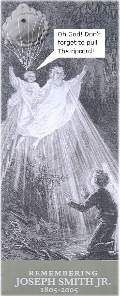 First Vision Joseph Smith flying Jehova and Elohim parachute.