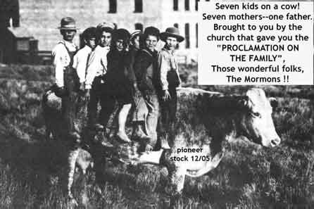 Mormon LDS polygamy seven kids and a cow.