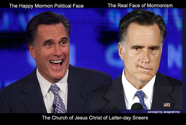 The Mormon Sneer Mitt Romney real face by anagrammy.