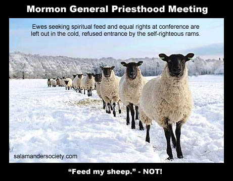 Mormon Sheep Ewes Denied Entrance into Priesthood Session of General Conference.