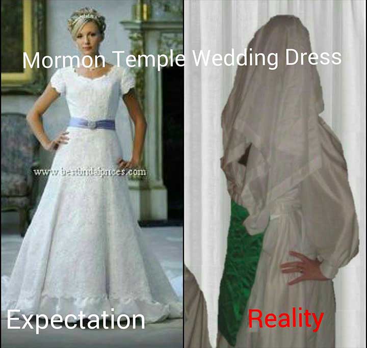 Mormon temple wedding dress expectations.