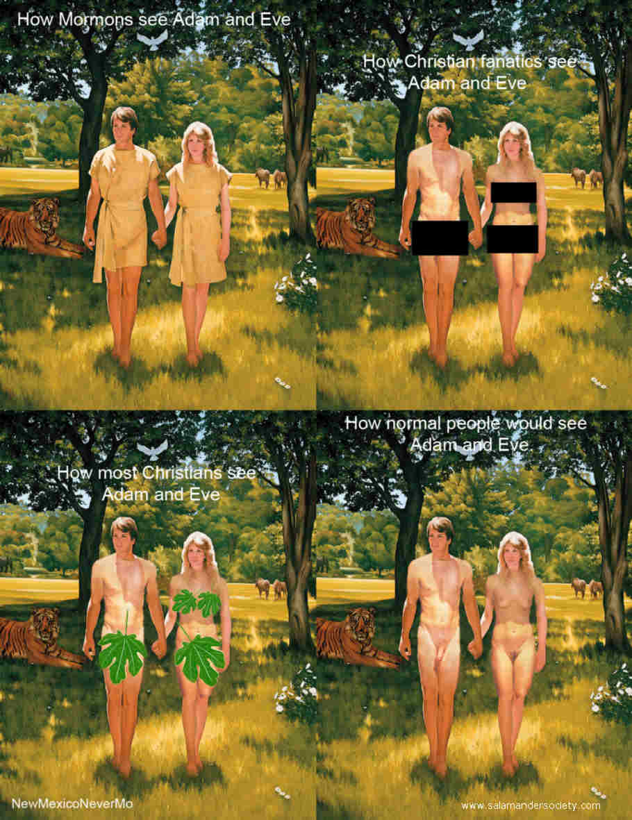 Adam and Eve seen by Mormons.
