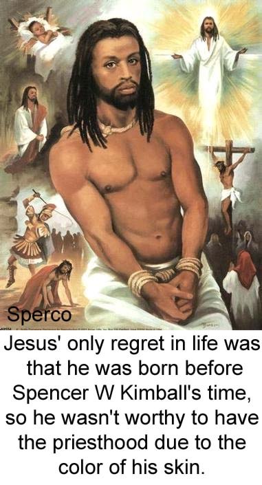 Black Mormon LDS Jesus cursed with black skin.