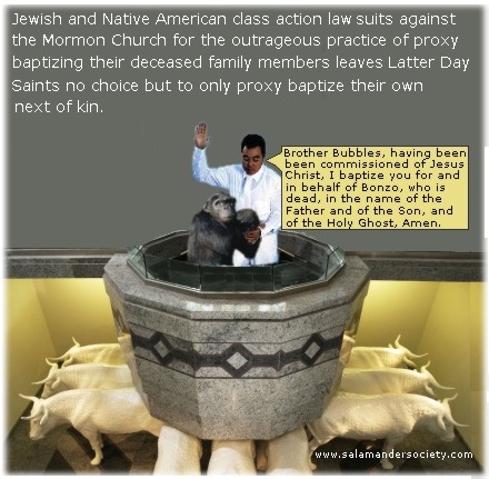 Mormon LDs baptism for the dead by proxy.