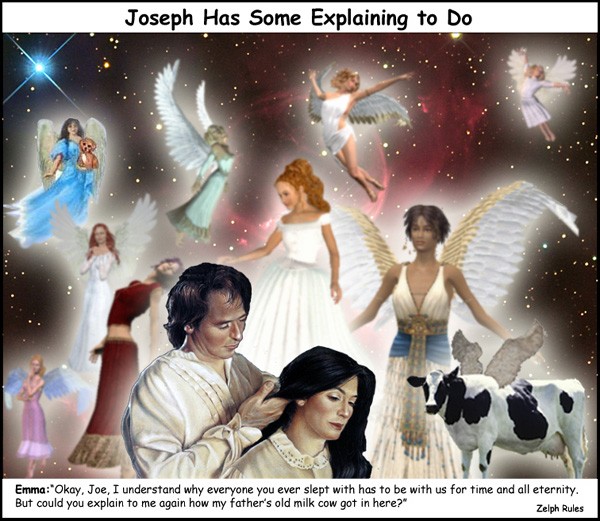 Joseph Smith Emma smith celestial reunion with wives and cow.