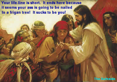 Jesus' palm reader.