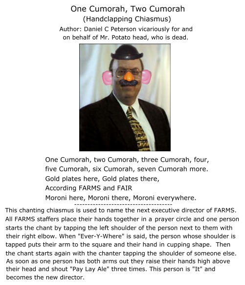 Daniel C Peterson Mr Potato Head Chiasmus FARMS.