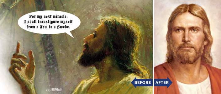 Jesus transfigures self into Swede.