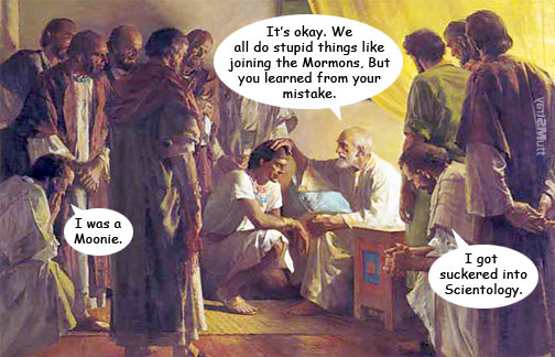 Mormon men mistaken.