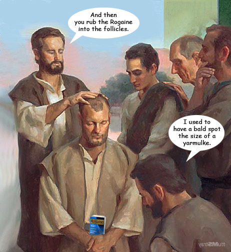 Mormon rogaine hair treatment.