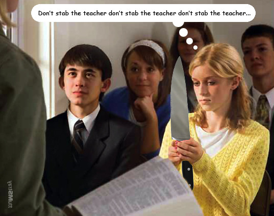 Stray Mutt - Don't stab Seminary teacher .