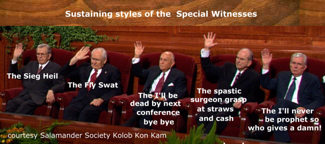 Mormon LDS apostles sustain styles.