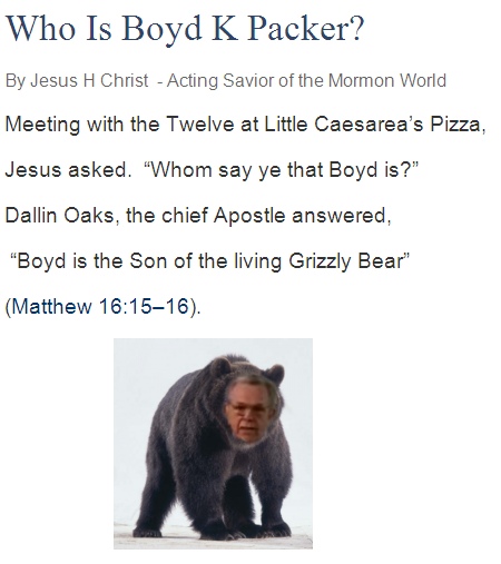 Boyd K Packer son of the Grizzly Bear.