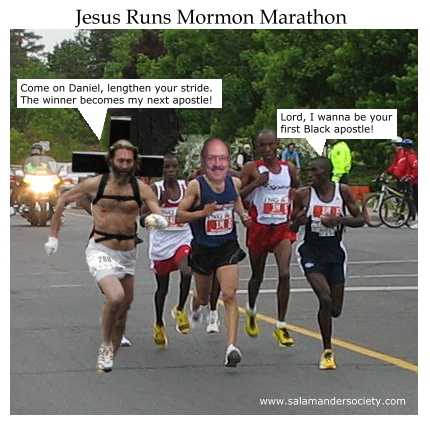 Jesus runs Mormon Marathon with Daniel C Peterson.