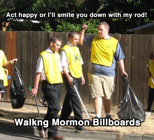 Walking Mormon Billboards.