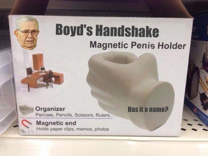 Boyd Packer's Penis Holder and work space, office space.