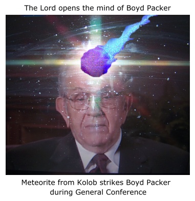 Boyd K Packer struck by meteorite.