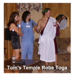 Tom in his temple toga.