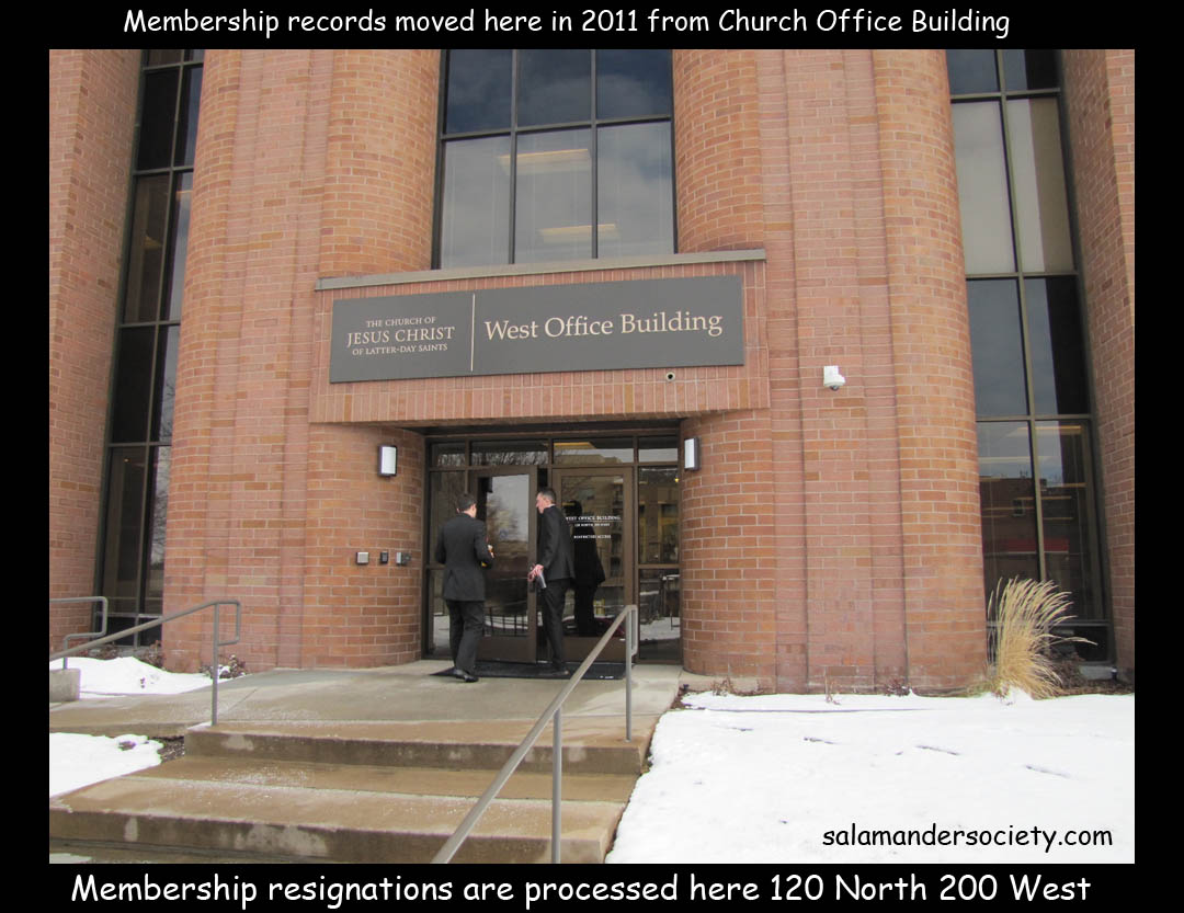 Greg Dodge office at 120 West North Temple in LDS West Office Building as of 2011 after his department moved from
the Church Office Building.